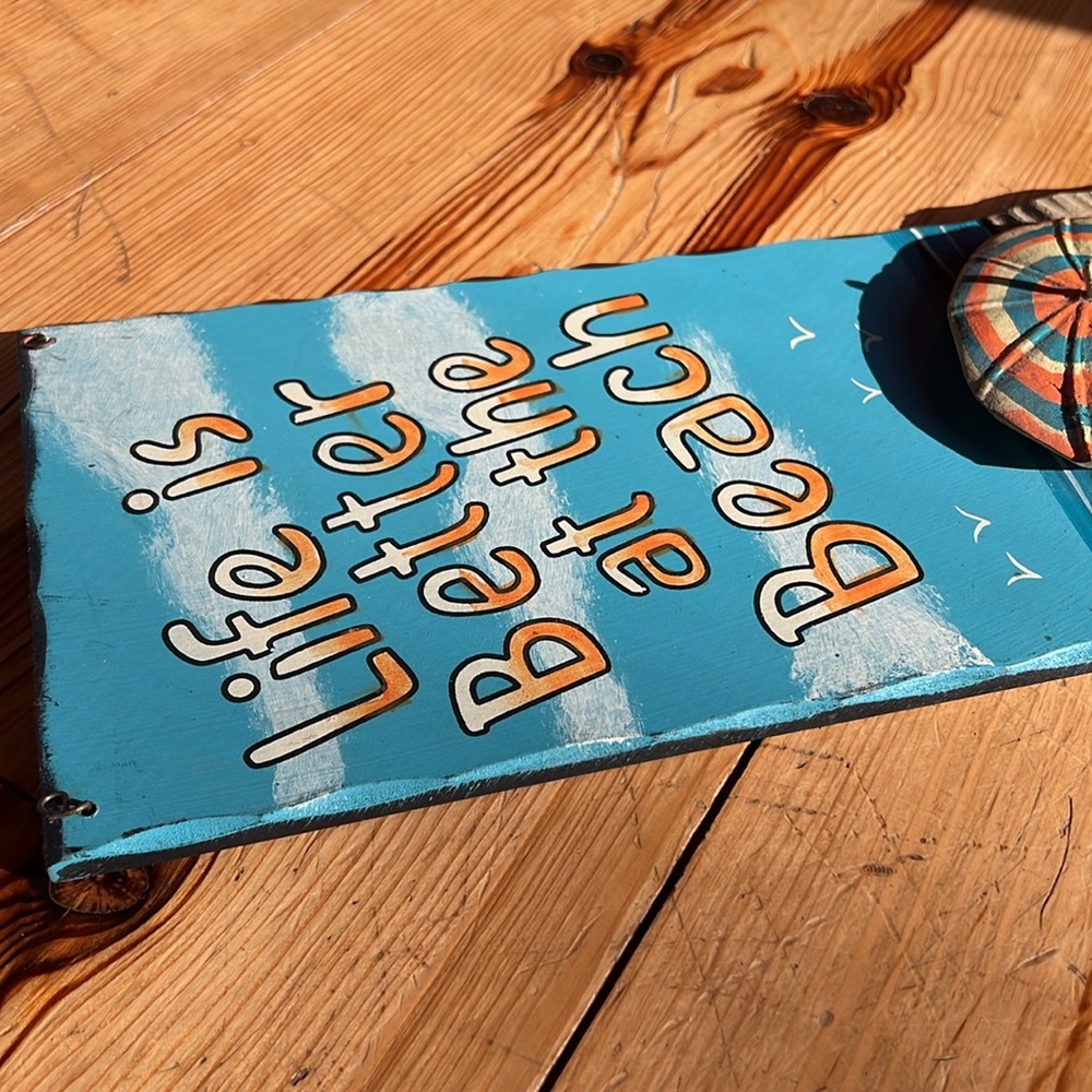 Distressed “Life is Better at the Beach” 3D Wall Art with Metal Hanger - Picture 12 of 16